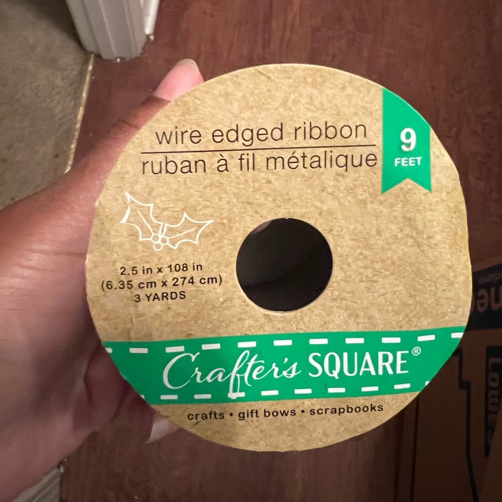 Wired edge gold ribbon